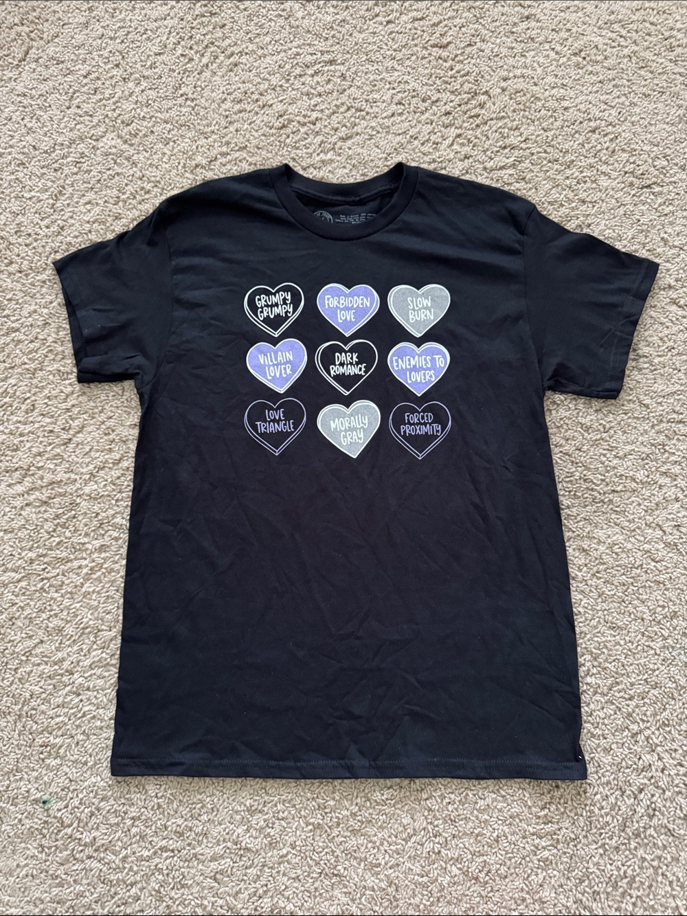 T110 NWT Sour Tropes Conversation Hearts Unisex T Shirt - Size: Medium - Picture 2 of 4